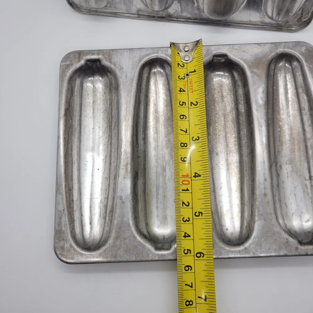 Vintage Aluminum Cornbread Stick Pan Set of 2 Corn Cob Shape Muffin Mold Trays